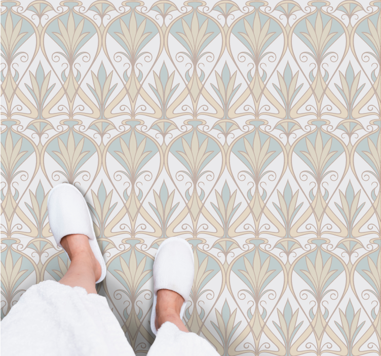 Elegant Floral Inspiration minimalist vinyl rug - TenStickers