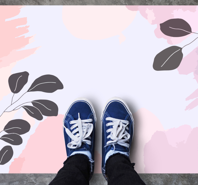 Elegant Leaf Pattern flower vinyl rug - TenStickers