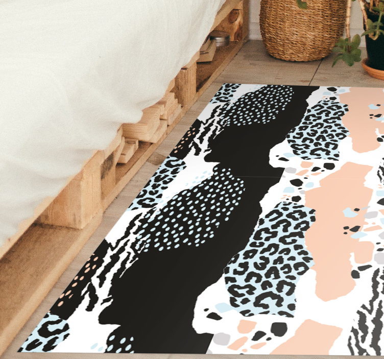 Elegant leopard skin animal print vinyl rug - TenStickers