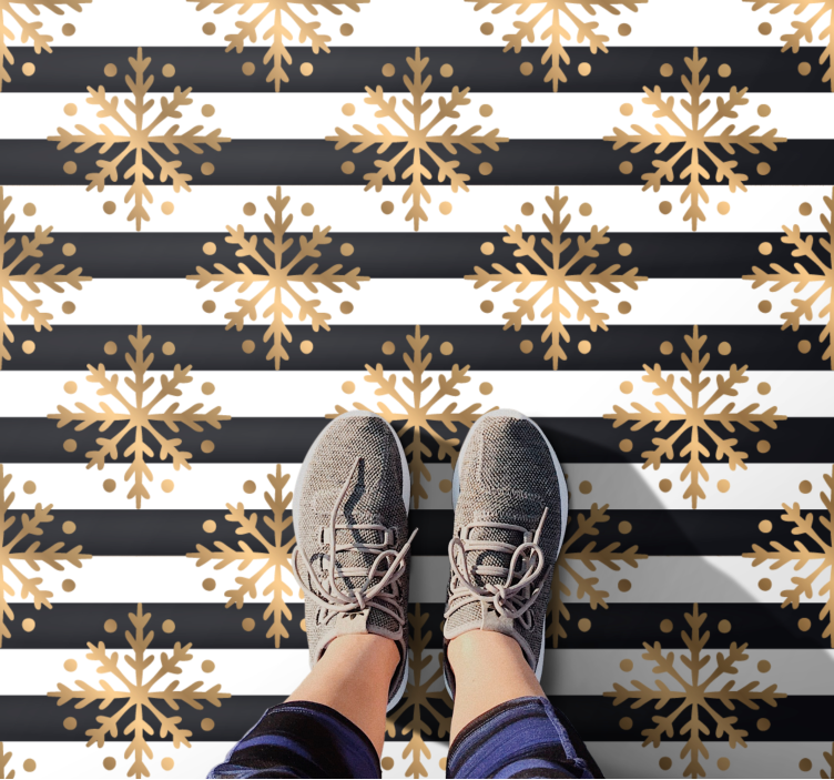 Elegant snowflake pattern christmas vinyl rug - TenStickers