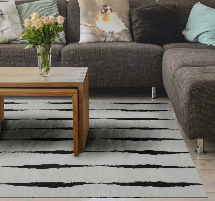 Elegant striped design living room vinyl rug - TenStickers