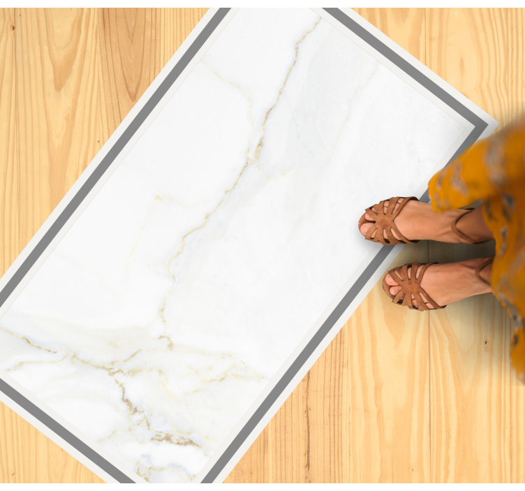 Elegant white veins marble vinyl rug - TenStickers