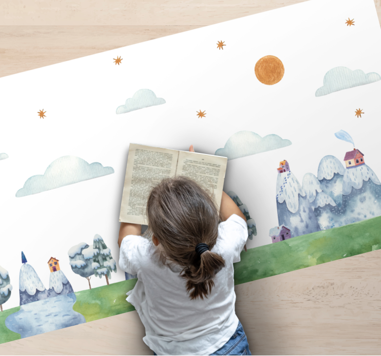Enchanted Landscape Scene playroom rug - TenStickers