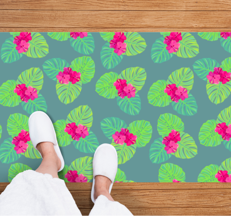 Exotic Floral Arrangement flower vinyl rug - TenStickers