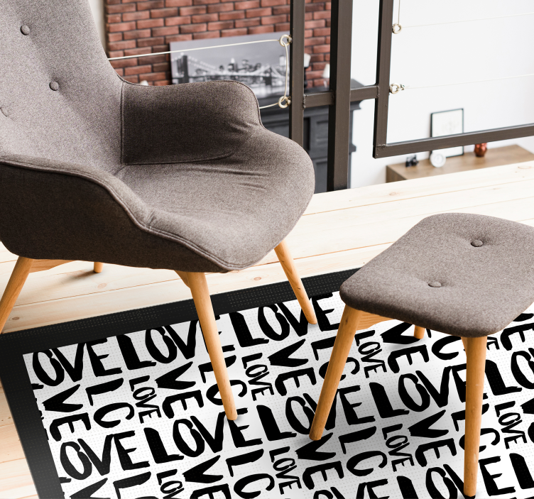 Expressive Love Text custom vinyl rug - TenStickers