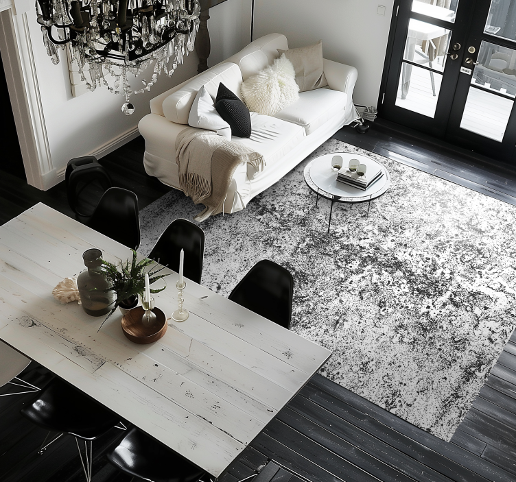 Faded grey dining room rug - TenStickers