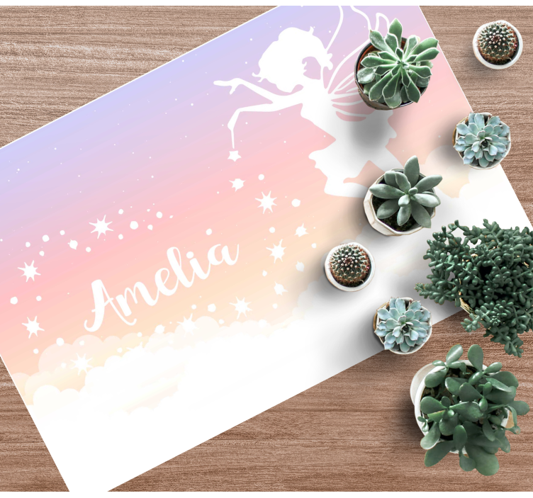 Fairy spell princess name kids vinyl rug - TenStickers