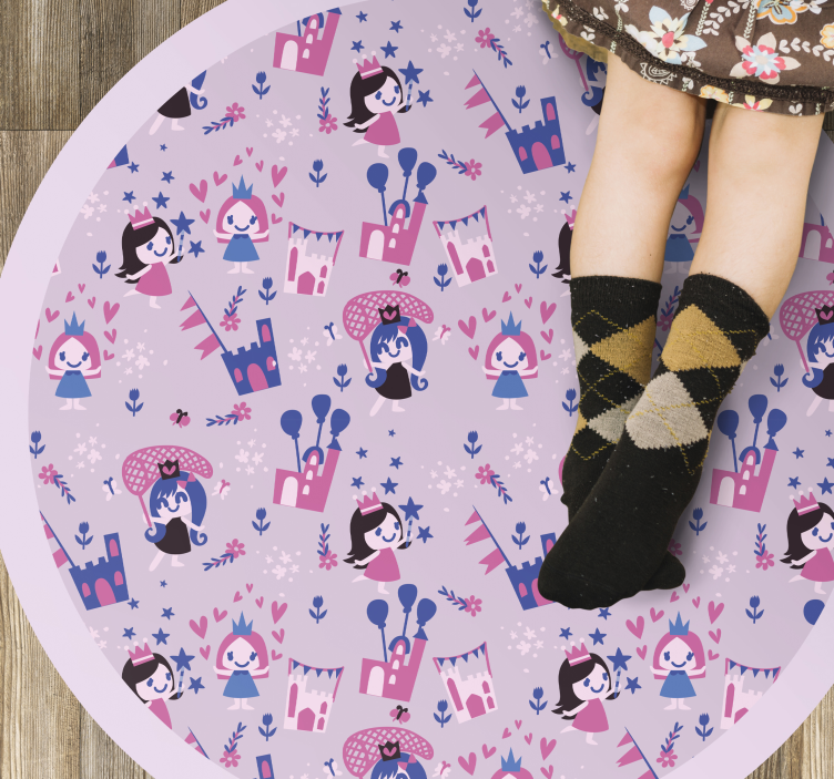 Fairytale Circlet kids vinyl rug - TenStickers