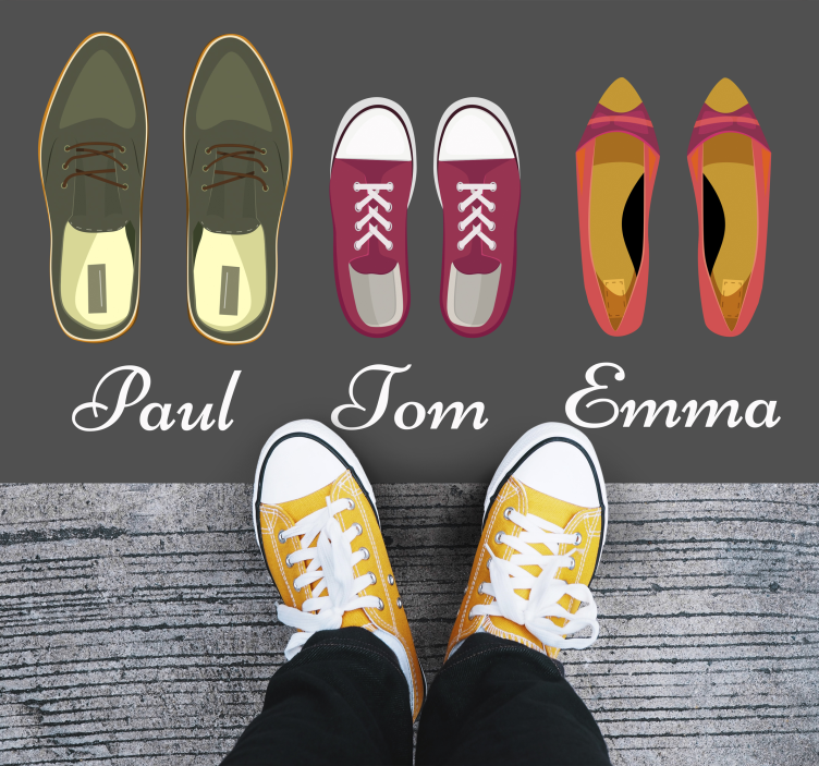 Family's members names with shoes custom mat - TenStickers