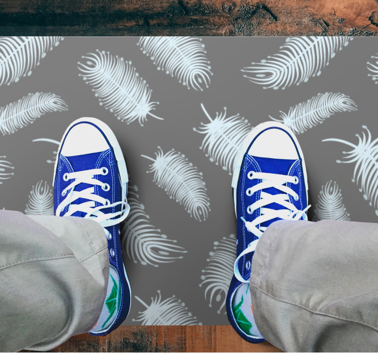 Feather-Like Motifs vinyl rug - TenStickers