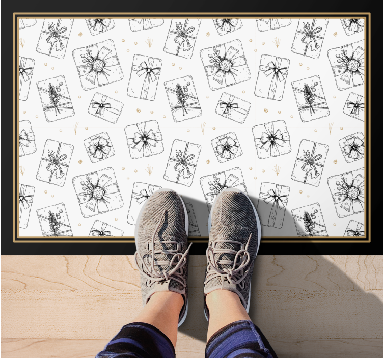 Festive Gift Pattern Christmas rug - TenStickers