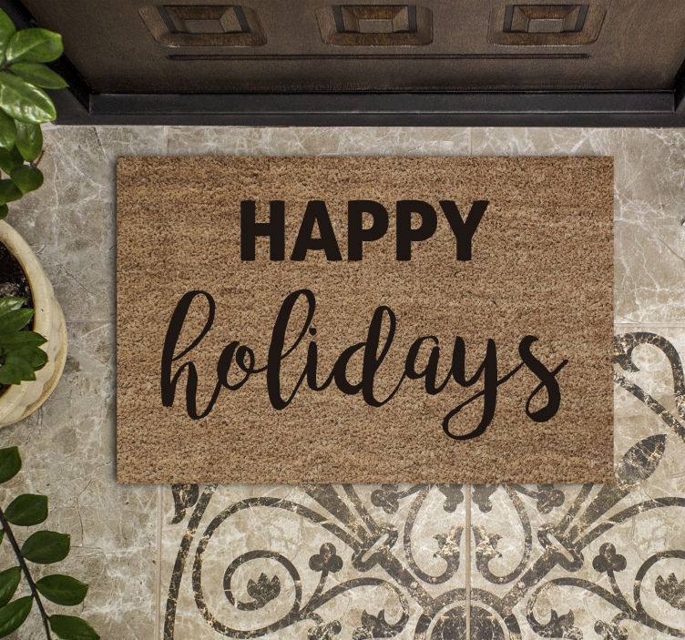 Festive Greeting Doormat christmas vinyl rug - TenStickers