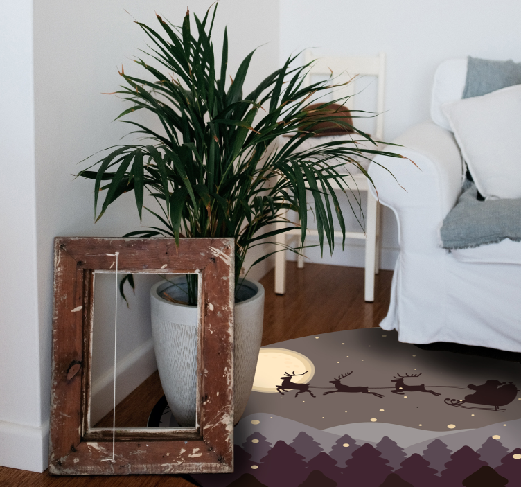 Festive Night Scene christmas vinyl rug - TenStickers