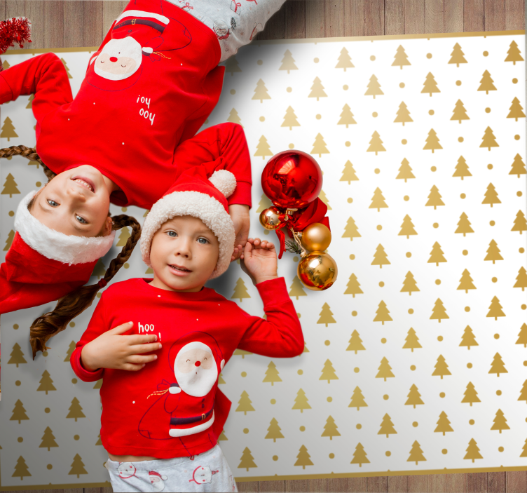 Festive Tree Pattern Christmas rug - TenStickers