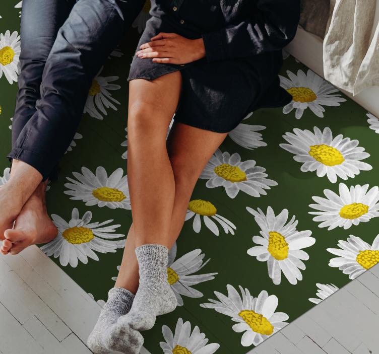 Field of daisies floral rug - TenStickers