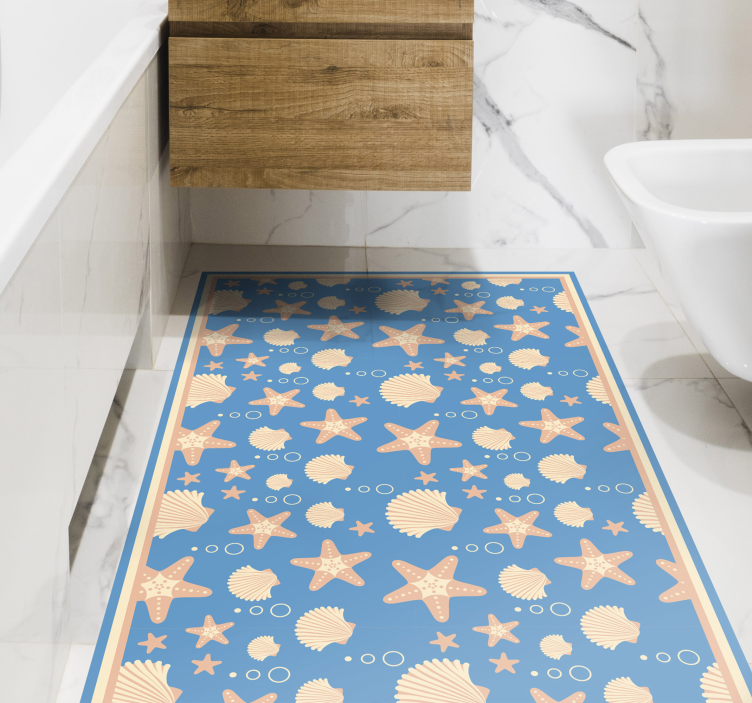 Fish star, Shells Under Sea bathroom flooring - TenStickers