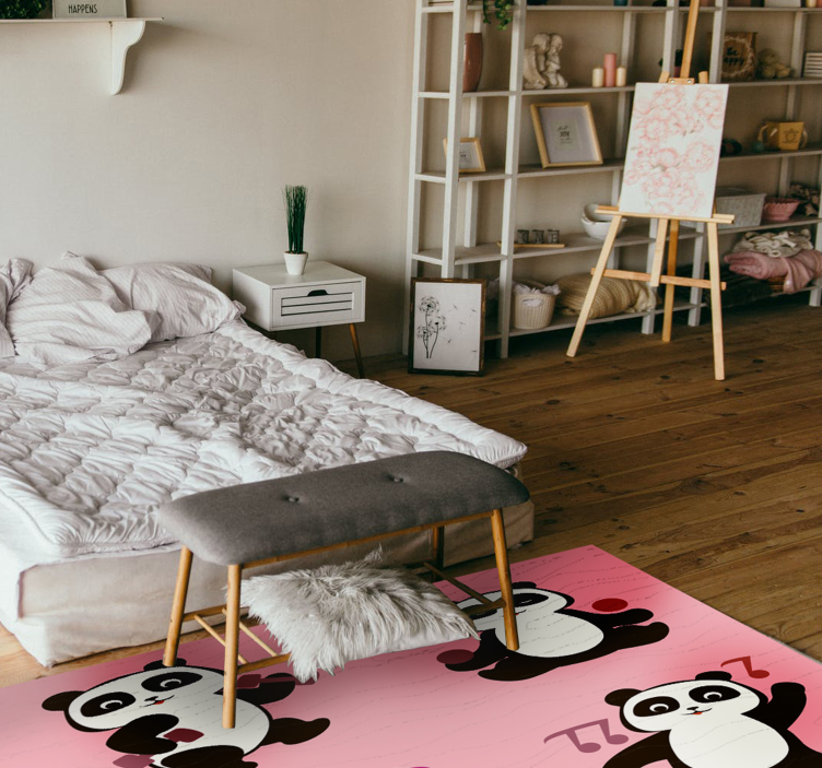 Fitness Panda animal vinyl rug - TenStickers