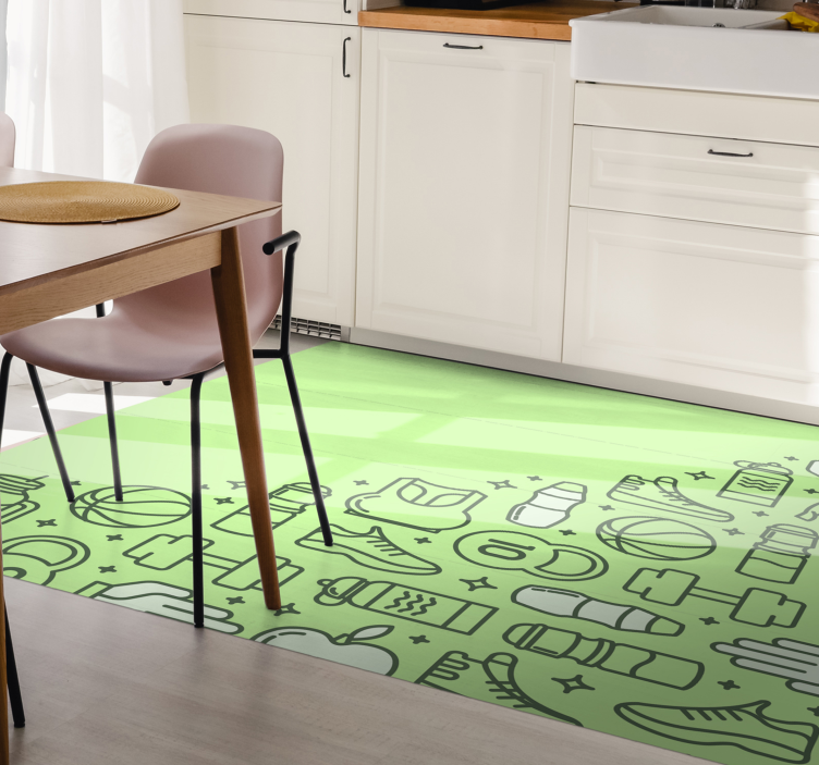 Fitness Paraphernalia vinyl rug - TenStickers