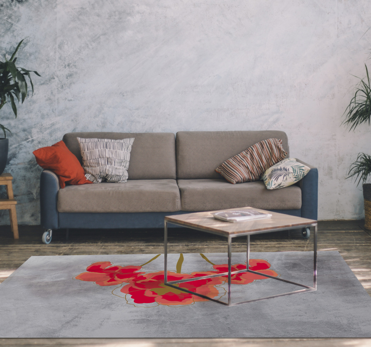 Floral Blossom Trio flower vinyl rug - TenStickers