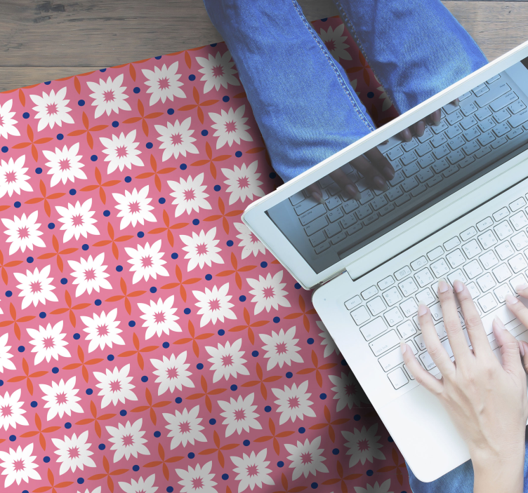 Floral colorful tiles mosaic floor tiles - TenStickers