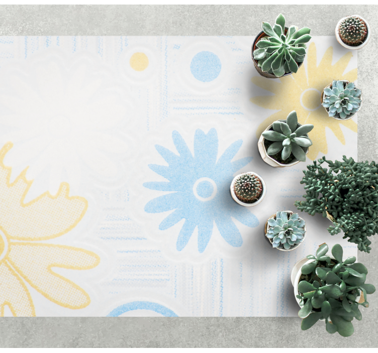 Floral Elements flower vinyl rug - TenStickers