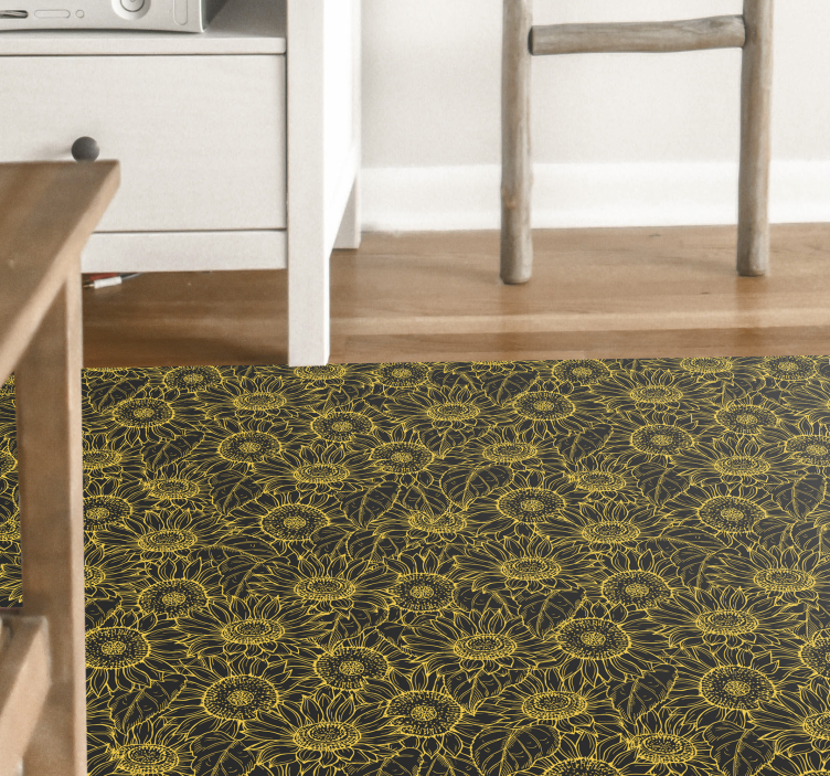 Floral Intricacy flower vinyl rug - TenStickers