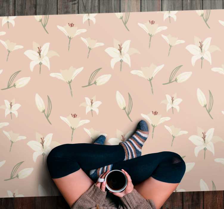 Floral Pastel Elegance flower vinyl rug - TenStickers