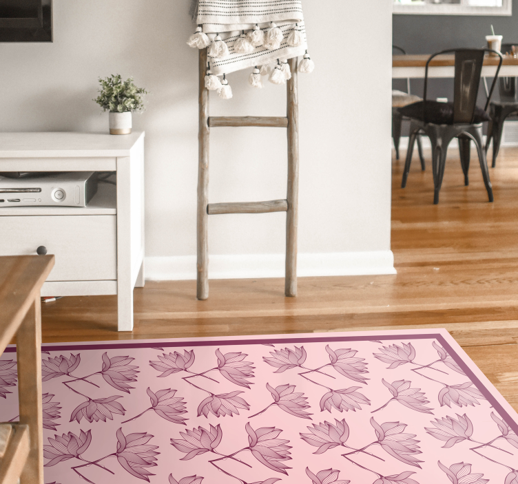 Floral Pattern Decor flower vinyl rug - TenStickers