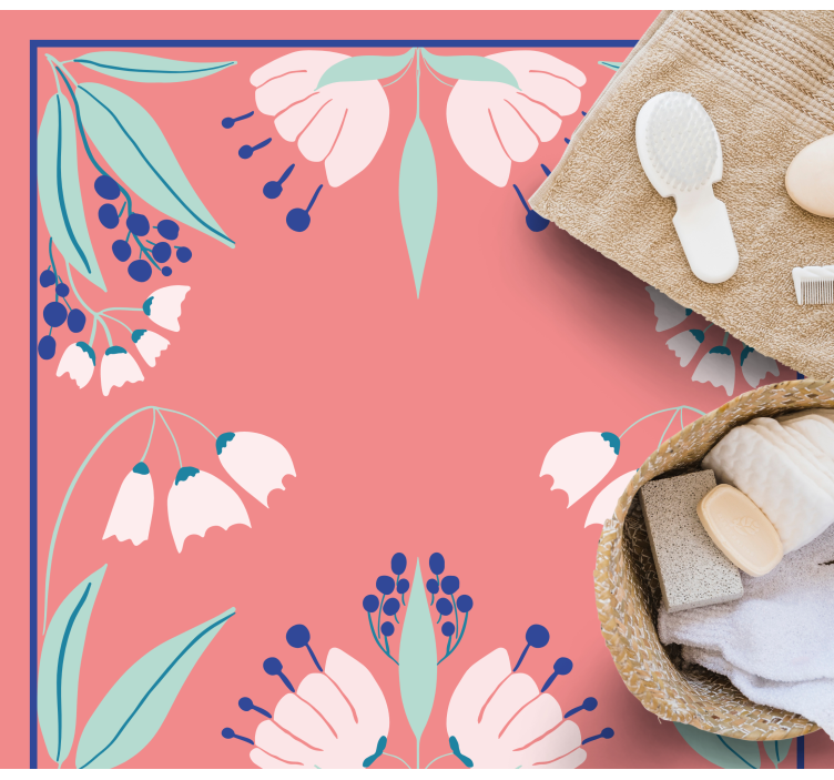 Pattern palette flower vinyl rug - TenStickers