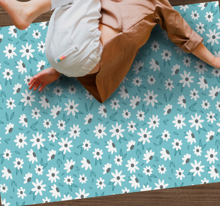 Floral Patterned Decor flower vinyl rug - TenStickers
