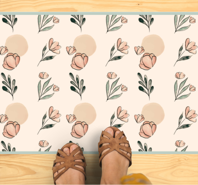 Floral Patterned Shades flower vinyl rug - TenStickers