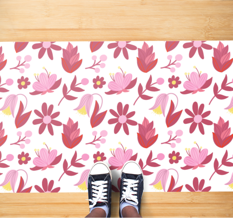 Floral Patterns Bloom flower vinyl rug - TenStickers