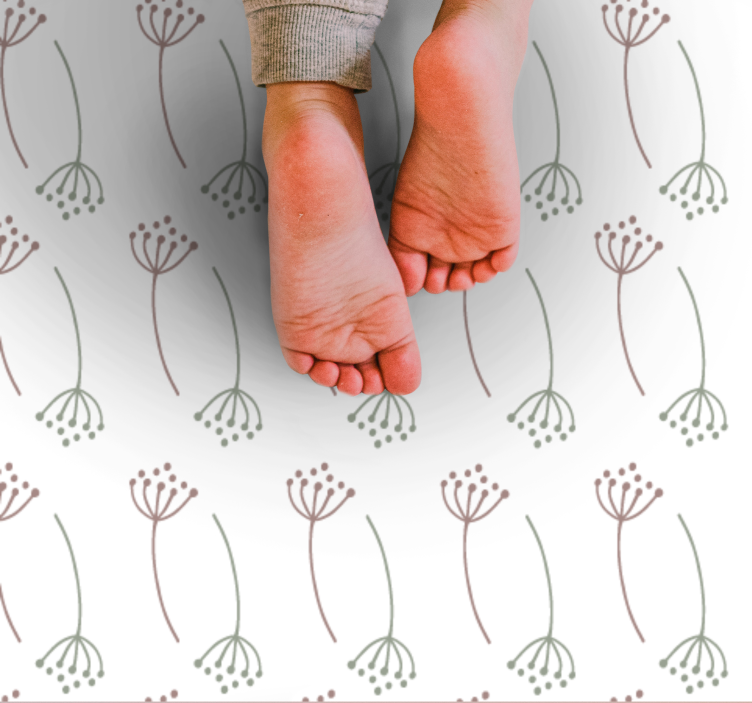 Floral Stem Pattern flower vinyl rug - TenStickers