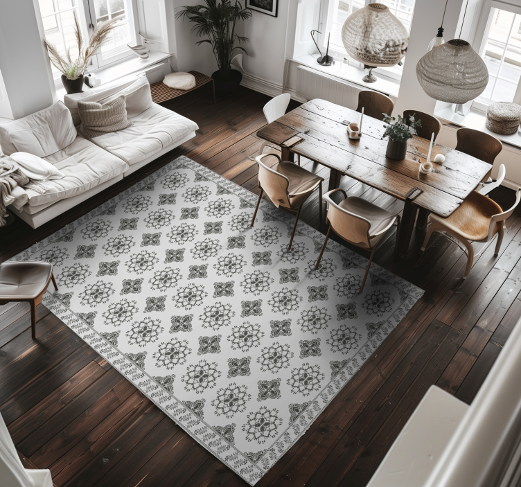 Floral vintage design dining room rug - TenStickers