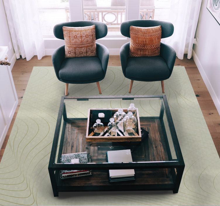 Flowing Line Art minimalist vinyl rug - TenStickers