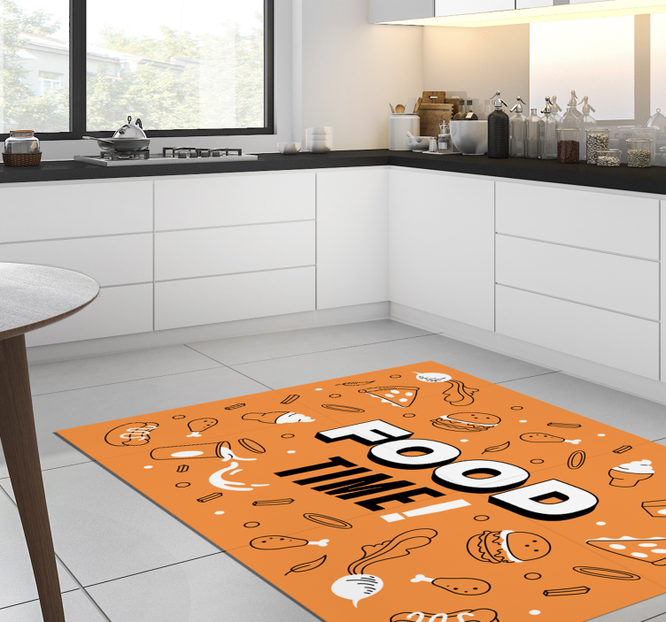 Food time! Custom vinyl rug - TenStickers