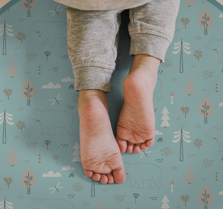 Forest Animal Scene nursery vinyl rug - TenStickers