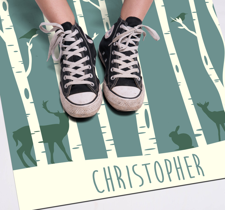 Forest Friends Theme custom vinyl rug - TenStickers