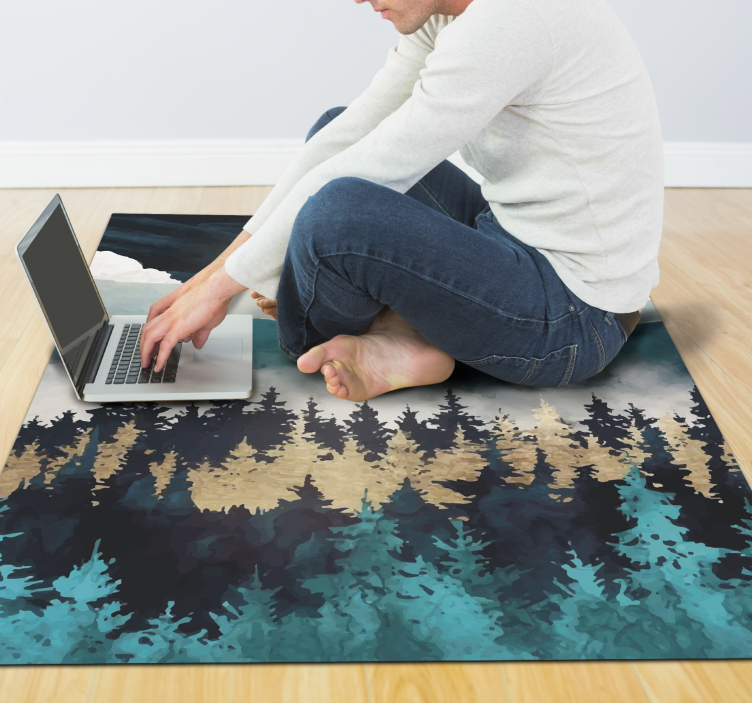 Forest Nightfall nature vinyl rug - TenStickers