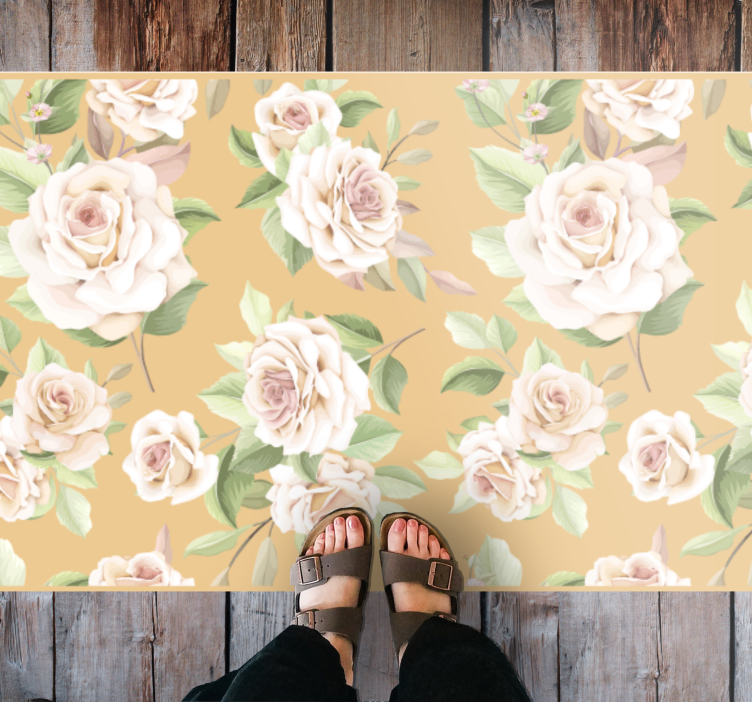 French Provincial rose floral rug - TenStickers
