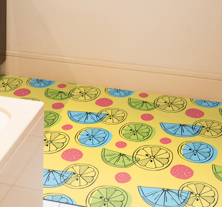 Fruit slice patterns kitchen vinyl rug - TenStickers