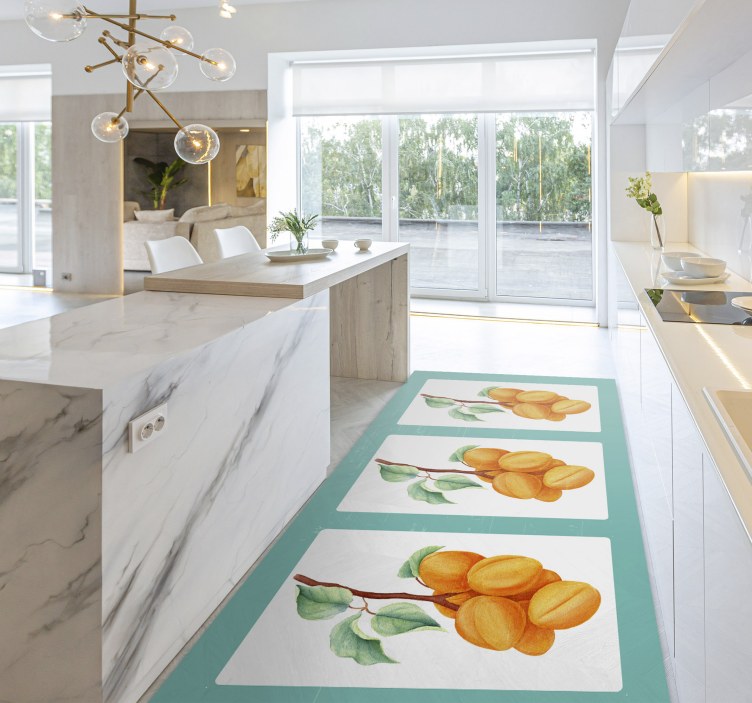 Fruity Illustration flower vinyl rug - TenStickers