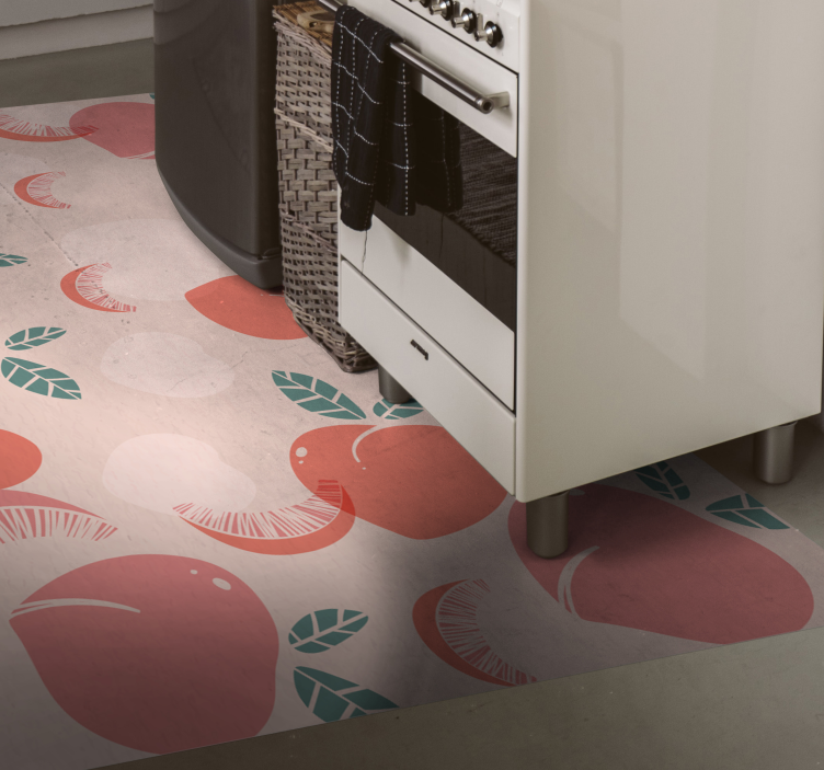 Fruity Patterns flower vinyl rug - TenStickers