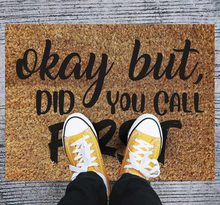 Funny phrase welcome entrance hall vinyl rug - TenStickers