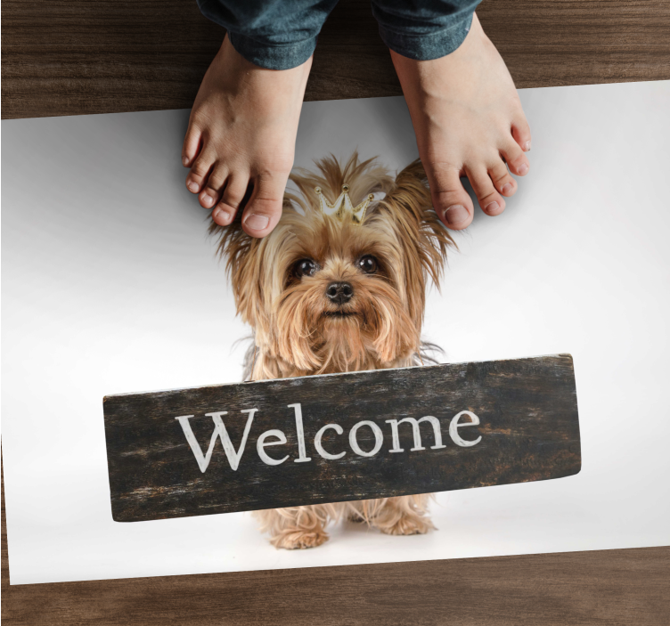 Furry Welcome Sign custom rug - TenStickers