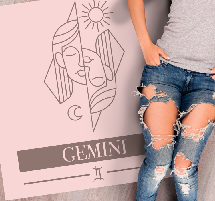 Gemini Themed Design custom vinyl rug - TenStickers