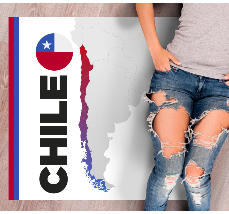 Geographic shape of Chile  world map rug - TenStickers