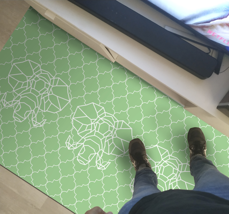 Gren geometric elephants animal vinyl rug - TenStickers
