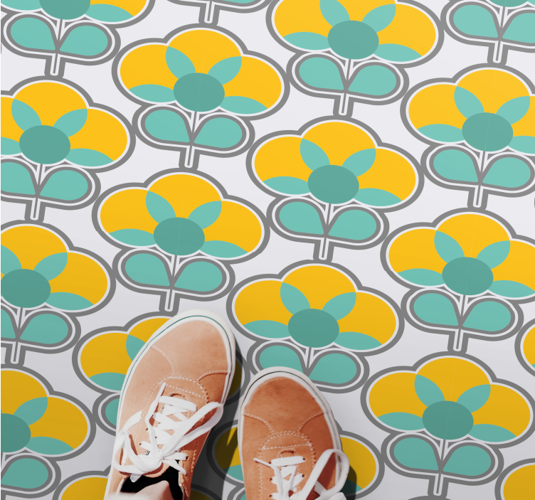 Geometric Floral Pattern geometric rugs - TenStickers