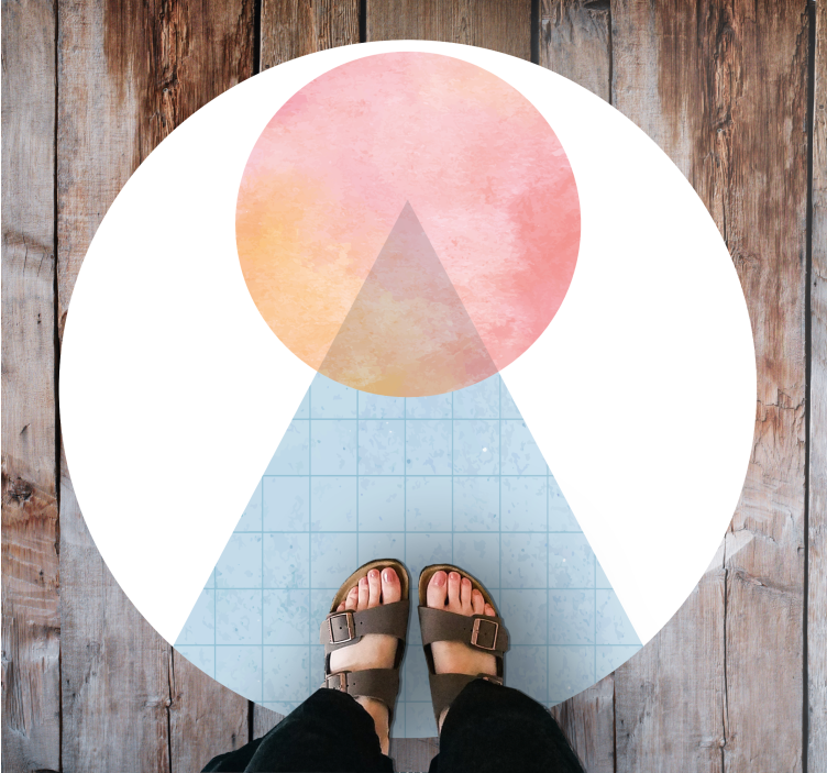 Geometric Gradient Triangle minimalist vinyl rug - TenStickers